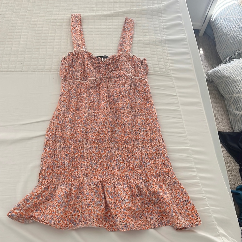 ZARA Orange flowery summer dress